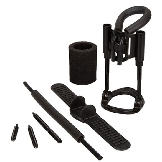 CalExotics alargador de pene negro con accesorios visibles