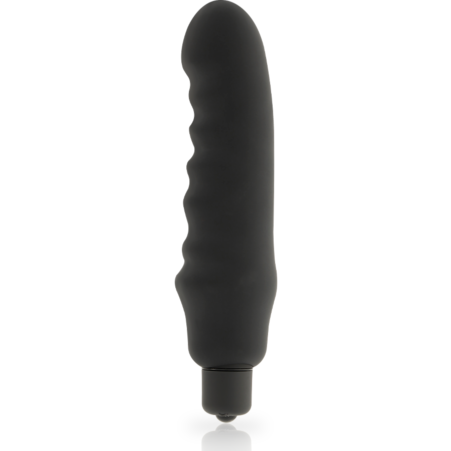 Vibrador recto Dolce Vita Genius negro con relieve lateral.