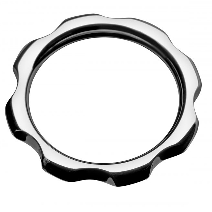 Anillo metálico METAL HARD Torque de borde ondulado, vista frontal.