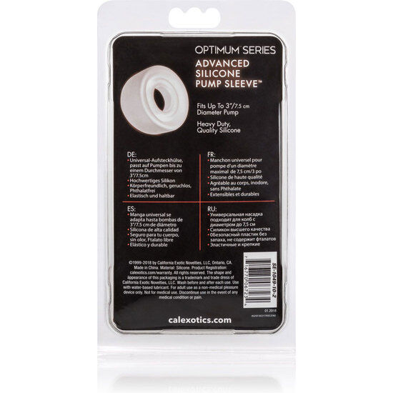 CalExotics Advanced en blíster, funda de silicona transparente de repuesto para bomba.
