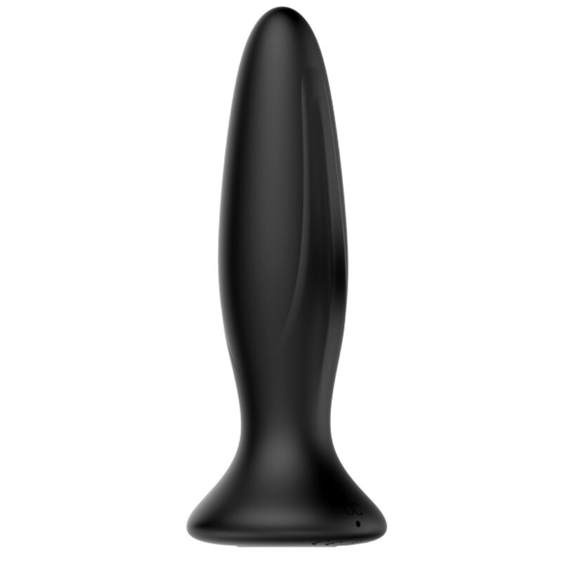 MR PLAY tapón anal vibrador negro, vista frontal con base ensanchada.