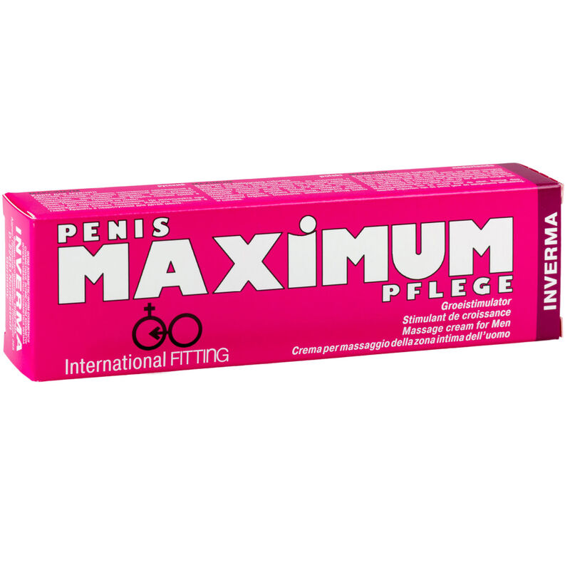 Caja del producto Inverma Penis Maximum Pflege en color rosa, vista frontal.