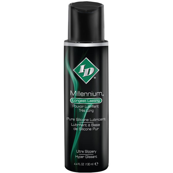 Lubricante ID Millenium negro con tapón negro, vista frontal.