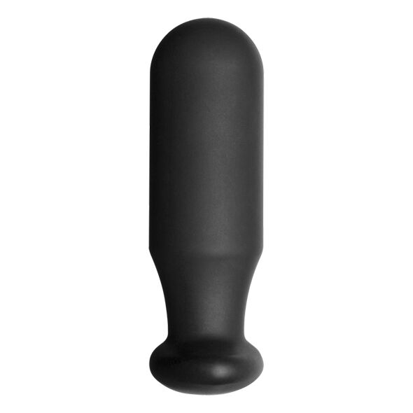 ElectraStim Aura, sonda negra de silicona en vista frontal con base redondeada.
