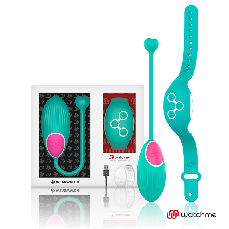 Wearwatch Egg en aguamarina con control remoto y caja del producto