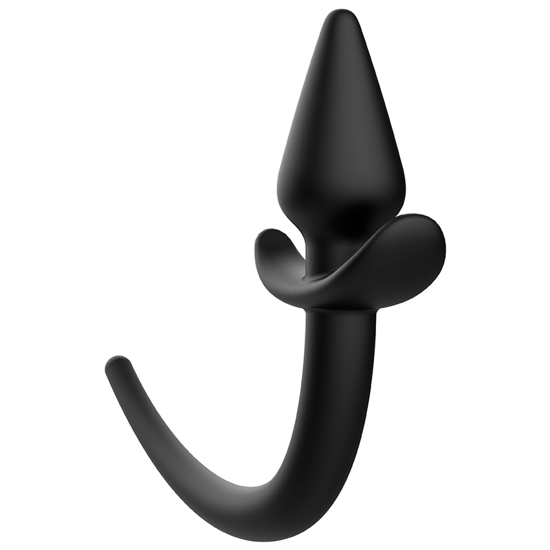 ADDICTED TOYS Puppy Tail Plug anal negro, vista frontal.
