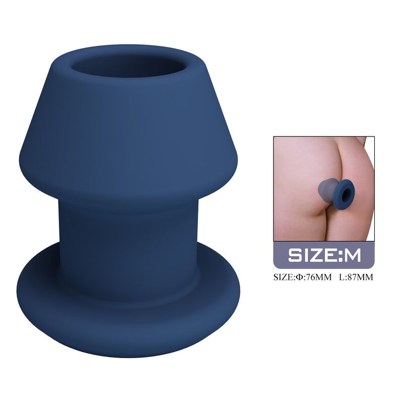 MR PLAY Jack — Tapón anal hueco de silicona (talla M, azul) - Imagen 2