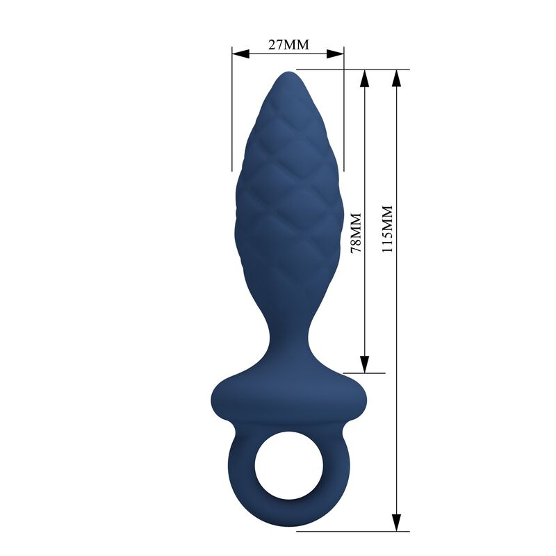 MR PLAY - PLUG ANAL TEXTURIZADO CON ANILLA AZUL S - Imagen 5