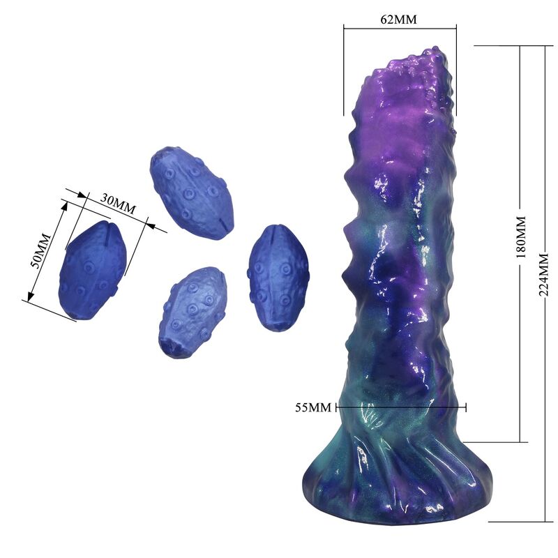 Power Monsters Duskwalker Sentinel — Dildo inflable de fantasía tricolor (≈ 23 cm | Ø 5 cm) - Imagen 7
