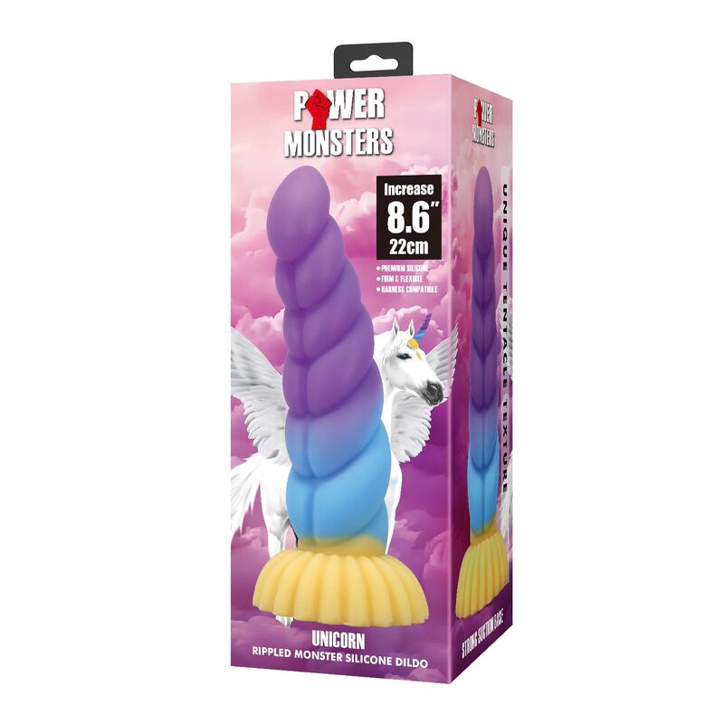 POWER MONSTERS Unicorn Tricolor — consolador sin vibración 22 cm (Ø 5 cm) - Imagen 3