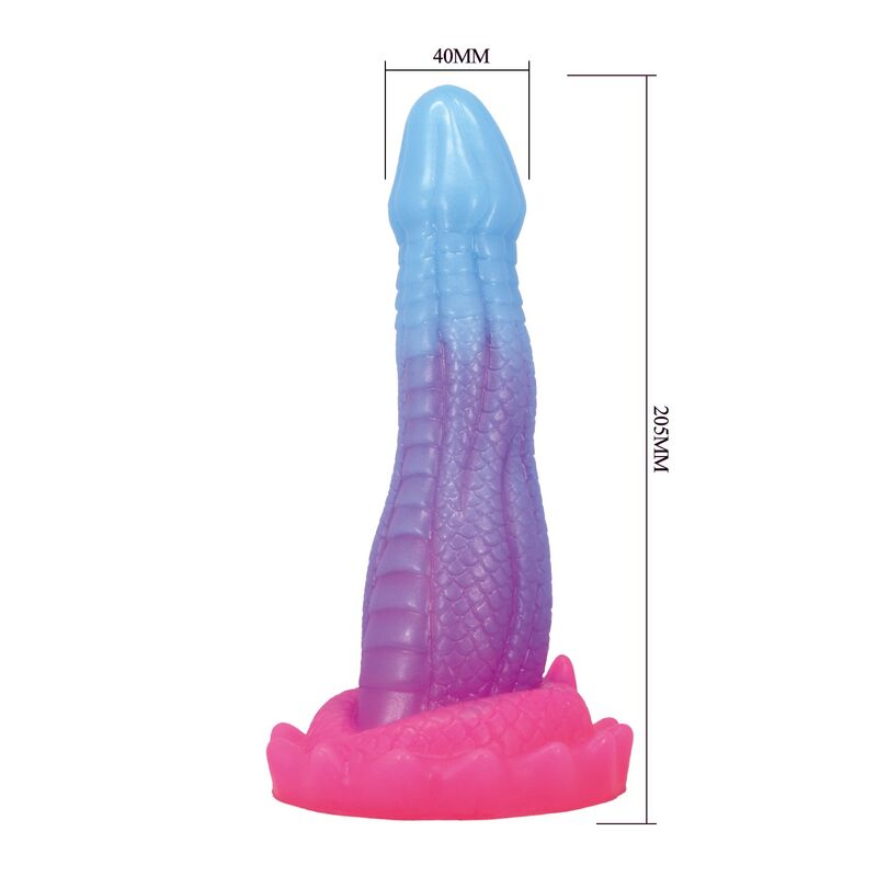 Power Monsters Void Python — Dildo de fantasía con ventosa, 20,5 cm Ø 5,2 cm — azul/púrpura/rosa - Imagen 7