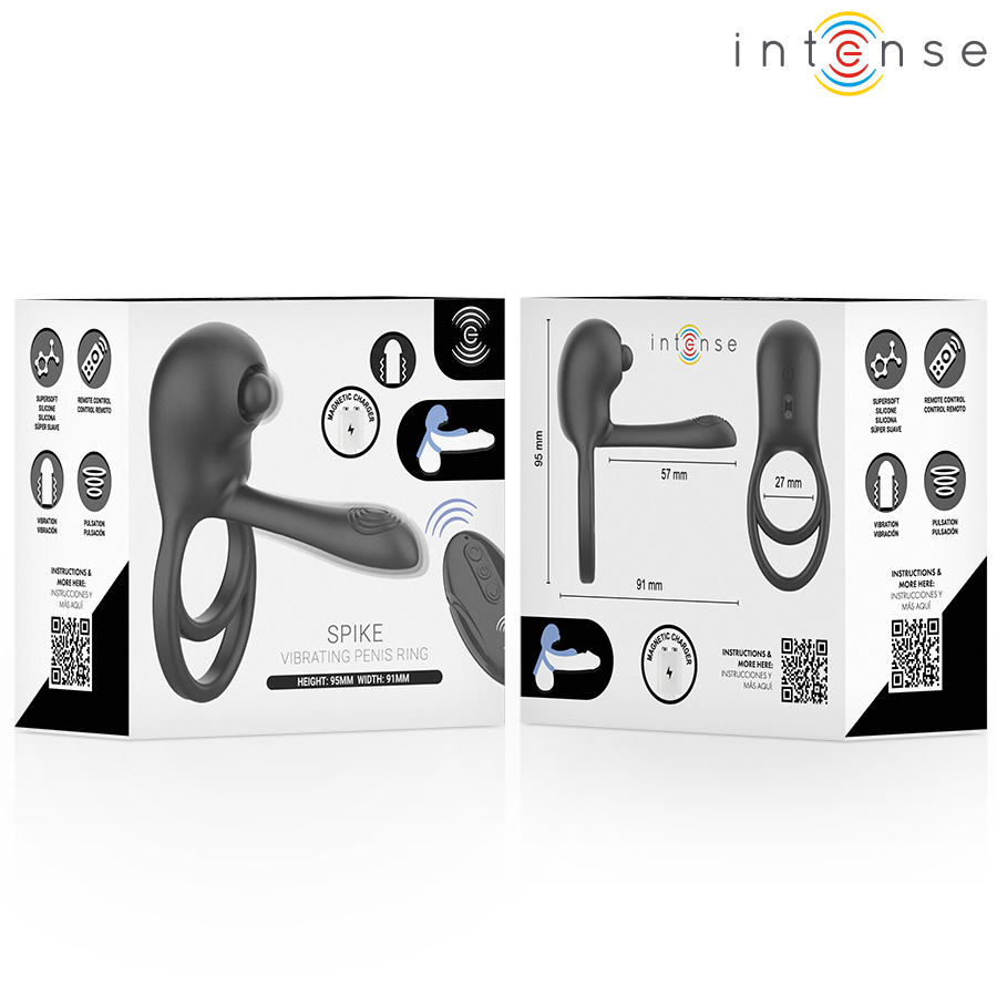 INTENSE - SPIKE ANILLO VIBRADOR PARA PENE CON CONTROL REMOTO - Imagen 6