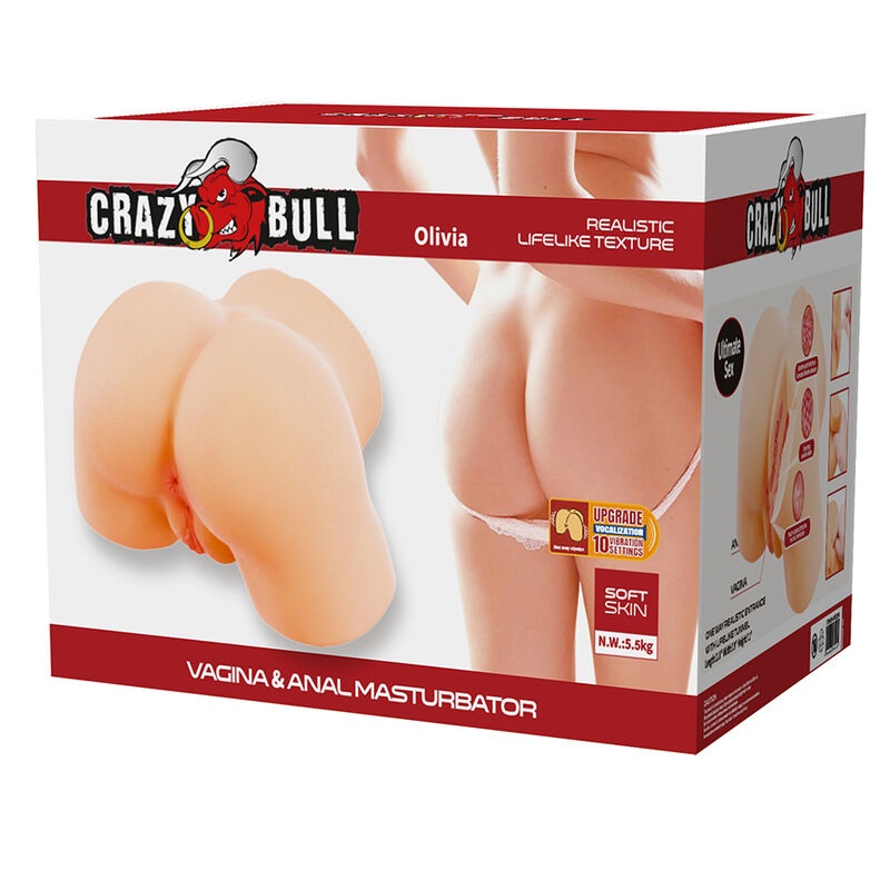 CRAZY BULL - OLIVIA MASTURBADOR VAGINAL Y ANAL DOBLE CON VIBRACIÓN - Imagen 9