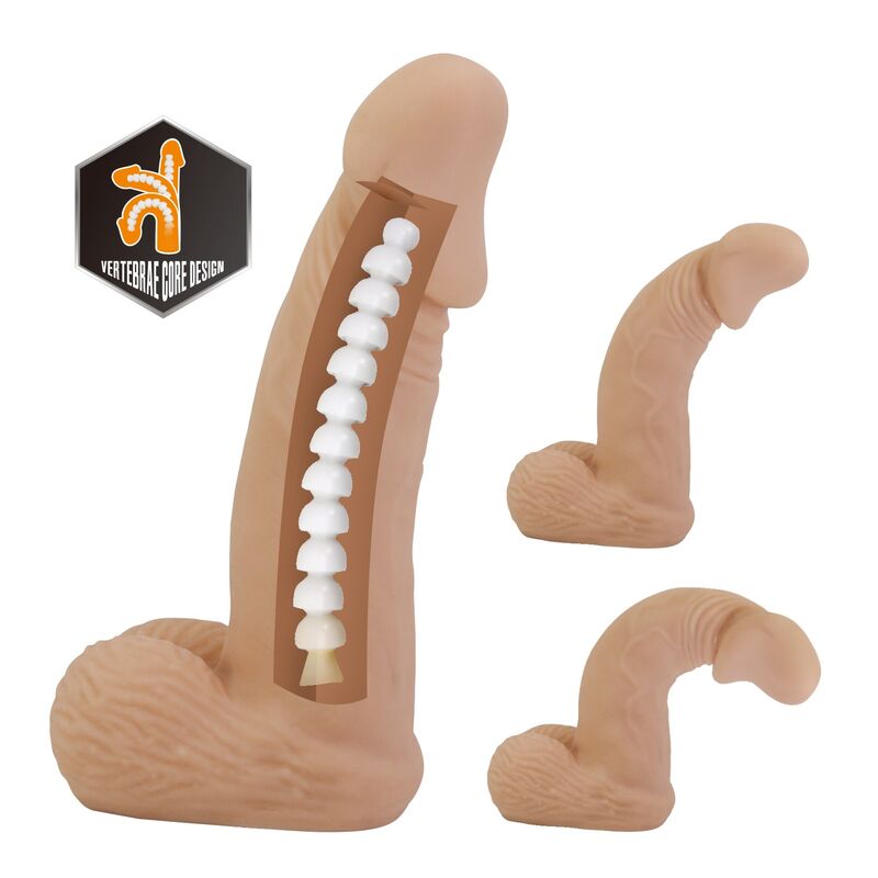 PRETTY LOVE - ZANE ARNÉS CON DILDO FLEXIBLE 17 CM Ø 4,3 CM COLOR NATURAL - Imagen 5