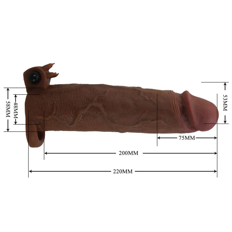 PRETTY LOVE - XERXES FUNDA PARA PENE VIBRADORA 22 CM Ø 4,5 CM COLOR MARRÓN - Imagen 7