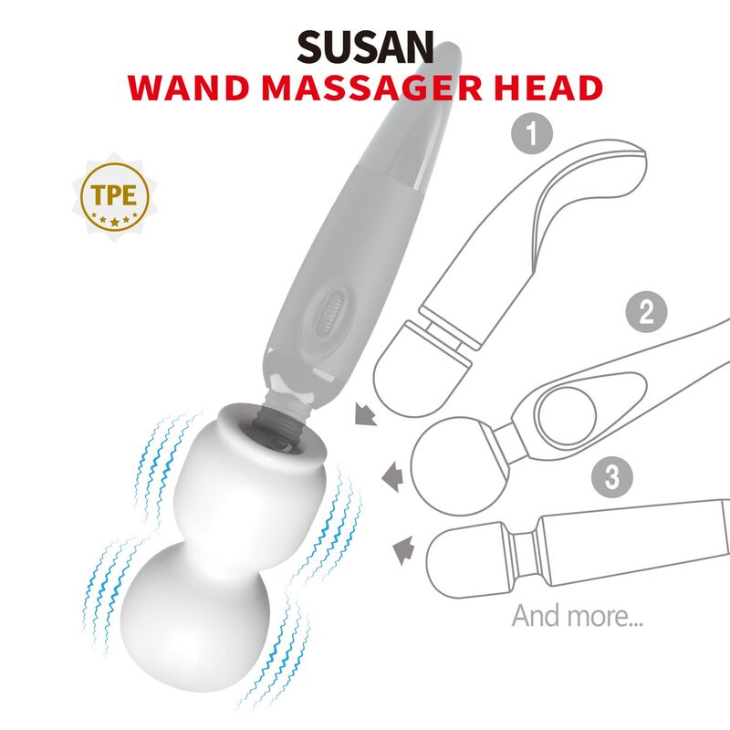 PRETTY LOVE - SUSAN CABEZAL POWER HEAD PARA MASAJEADOR VARITA Ø 6,5 CM - Imagen 5