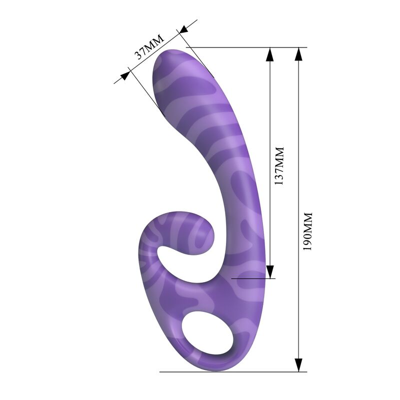 PRETTY LOVE - SUMMER VIBRADOR DOBLE CON ASA 19 CM Ø 3,5 CM MORADO - Imagen 7