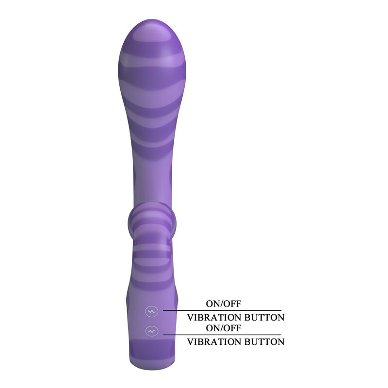 PRETTY LOVE - SUMMER VIBRADOR DOBLE CON ASA 19 CM Ø 3,5 CM MORADO - Imagen 3