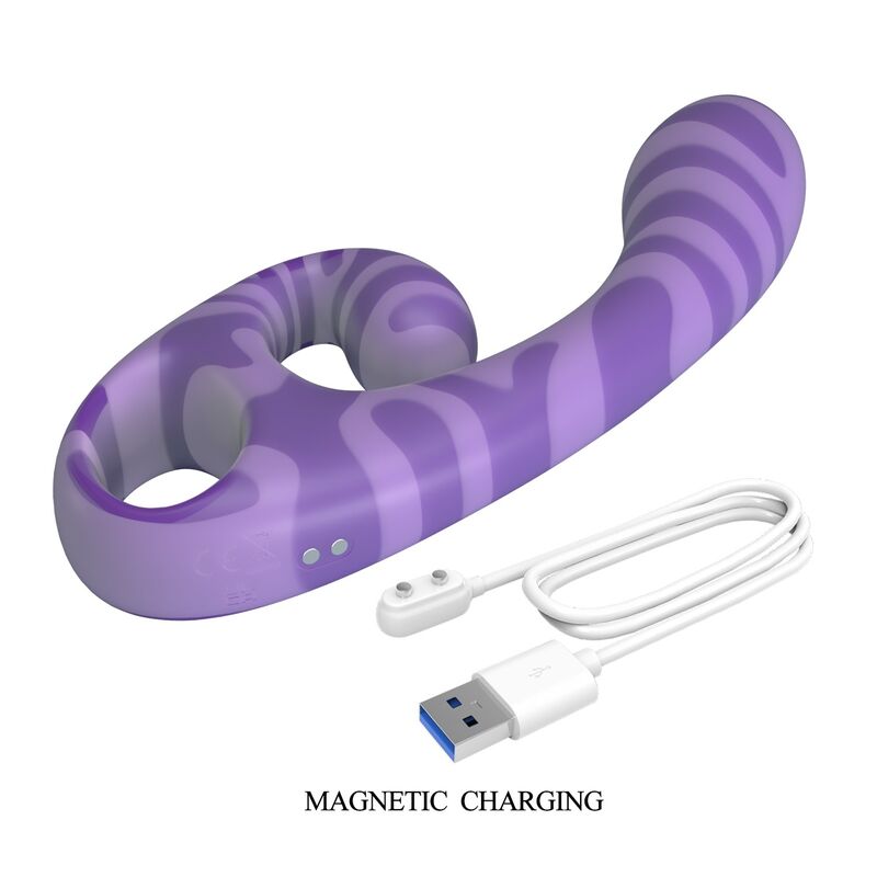 PRETTY LOVE - SUMMER VIBRADOR DOBLE CON ASA 19 CM Ø 3,5 CM MORADO - Imagen 8