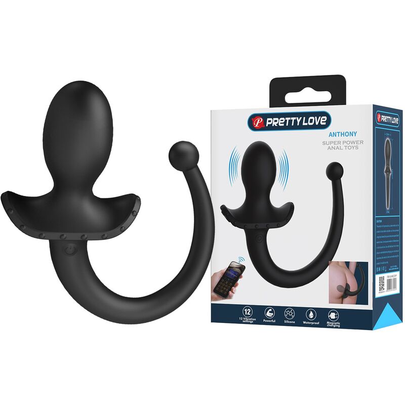 PRETTY LOVE - ANTHONY VIBRADOR ANAL Y PERINEAL APP CONTROL NEGRO - Imagen 19