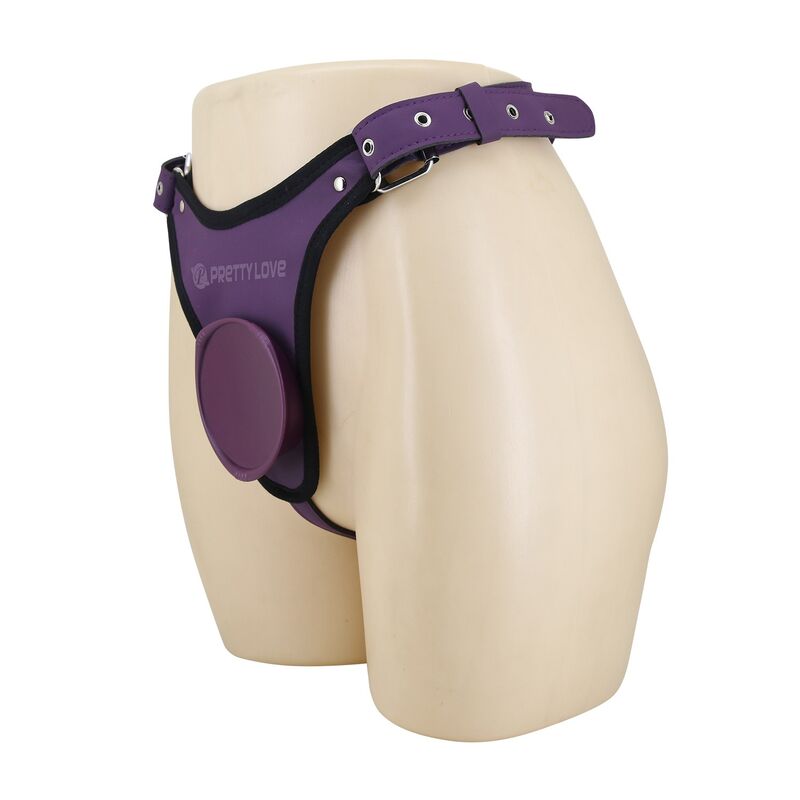 PRETTY LOVE - ARNÉS UNIVERSAL TIPO BRAGA PARA STRAP-ON MORADO Y NEGRO - Imagen 3