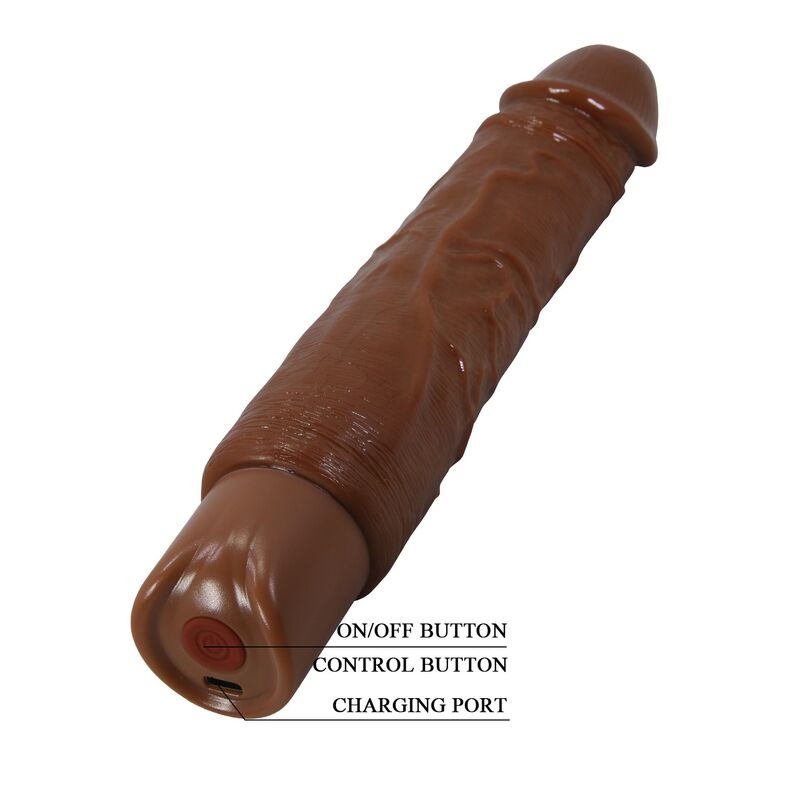 PRETTY LOVE - DUKE VIBRADOR REALÍSTICO 23,5 CM Ø 4,8 CM COLOR MARRÓN - Imagen 5