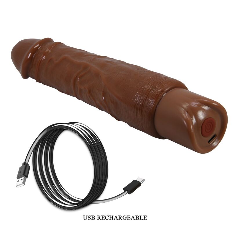 PRETTY LOVE - DUKE VIBRADOR REALÍSTICO 23,5 CM Ø 4,8 CM COLOR MARRÓN - Imagen 8