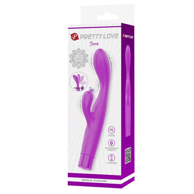 PRETTY LOVE - JENE VIBRADOR DOBLE ESTIMULACIÓN PARA PUNTO G Y CLÍTORIS MORADO - Imagen 2