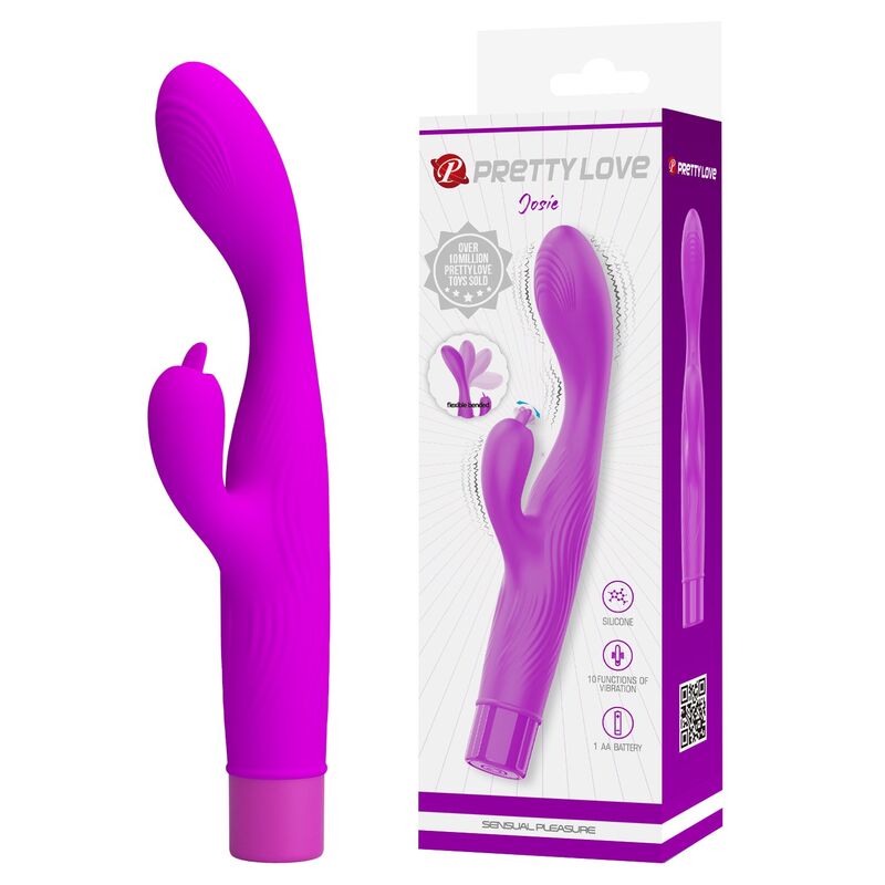 PRETTY LOVE - JENE VIBRADOR DOBLE ESTIMULACIÓN PARA PUNTO G Y CLÍTORIS MORADO - Imagen 8