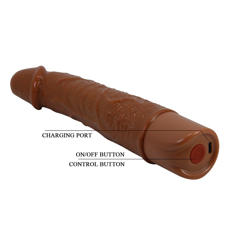 PRETTY LOVE - LEONARDO VIBRADOR REALÍSTICO 20 CM Ø 4 CM COLOR MARRÓN - Imagen 8