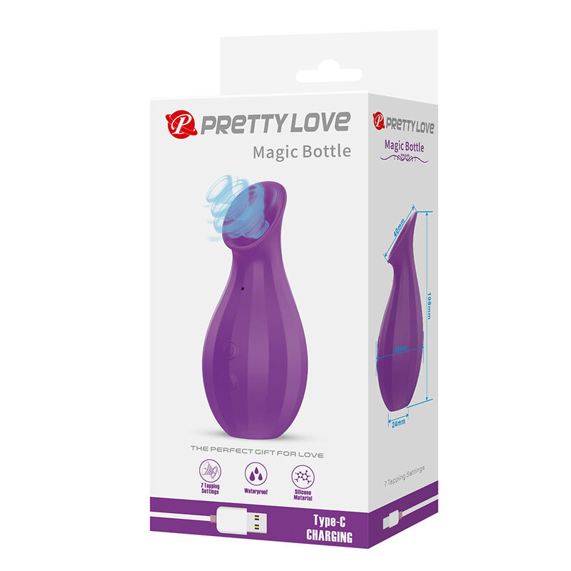 PRETTY LOVE - MAGIC BOTTLE SUCCIONADOR DE CLÍTORIS RECARGABLE MORADO - Imagen 2