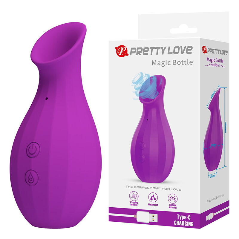 PRETTY LOVE - MAGIC BOTTLE SUCCIONADOR DE CLÍTORIS RECARGABLE MORADO - Imagen 11