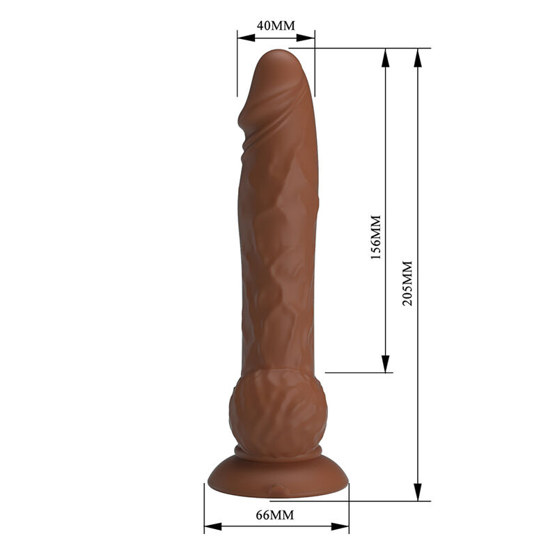 PRETTY LOVE - EREN DILDO VIBRADOR CON EMPUJE 20,5 CM Ø 4,5 CM MARRÓN - Imagen 6