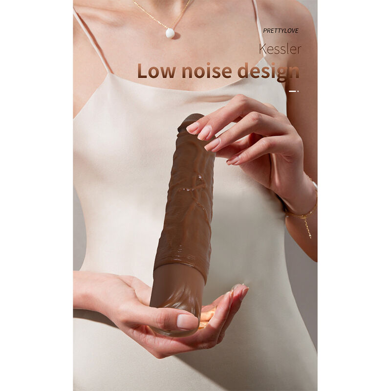 PRETTY LOVE - KESSLER DILDO VIBRADOR REALISTA 10 MODOS DE VIBRACIÓN Y 10 DE EMPUJE 22 CM MARRÓN - Imagen 8