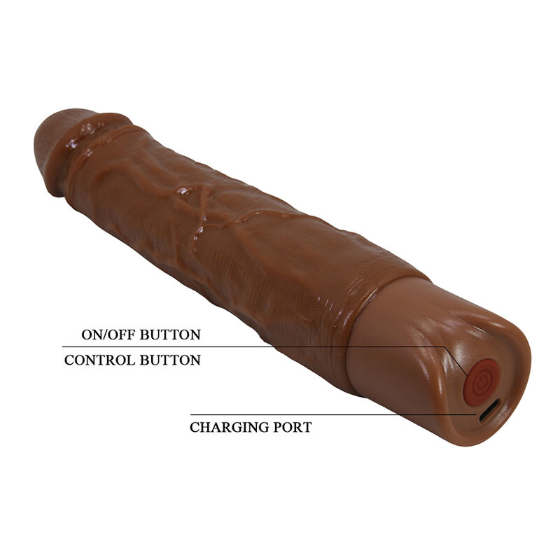 PRETTY LOVE - KESSLER DILDO VIBRADOR REALISTA 10 MODOS DE VIBRACIÓN Y 10 DE EMPUJE 22 CM MARRÓN - Imagen 11