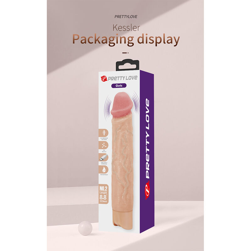 PRETTY LOVE - KESSLER DILDO VIBRADOR REALISTA 10 MODOS DE VIBRACIÓN Y 10 DE EMPUJE 22 CM NATURAL - Imagen 13