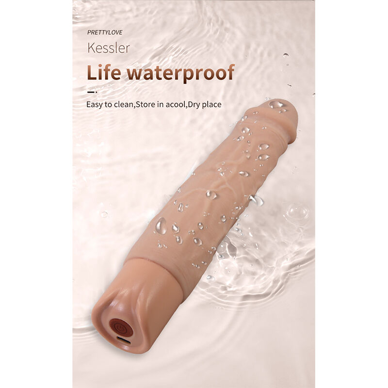 PRETTY LOVE - KESSLER DILDO VIBRADOR REALISTA 10 MODOS DE VIBRACIÓN Y 10 DE EMPUJE 22 CM NATURAL - Imagen 9